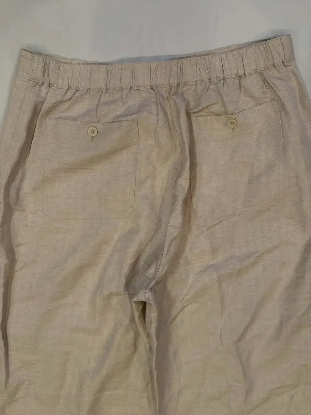 Cubavera Tan Pants Men's Large(36/38) Tan Linen Blend Loose